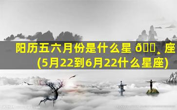 阳历五六月份是什么星 🌸 座(5月22到6月22什么星座)